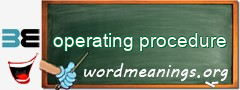 WordMeaning blackboard for operating procedure